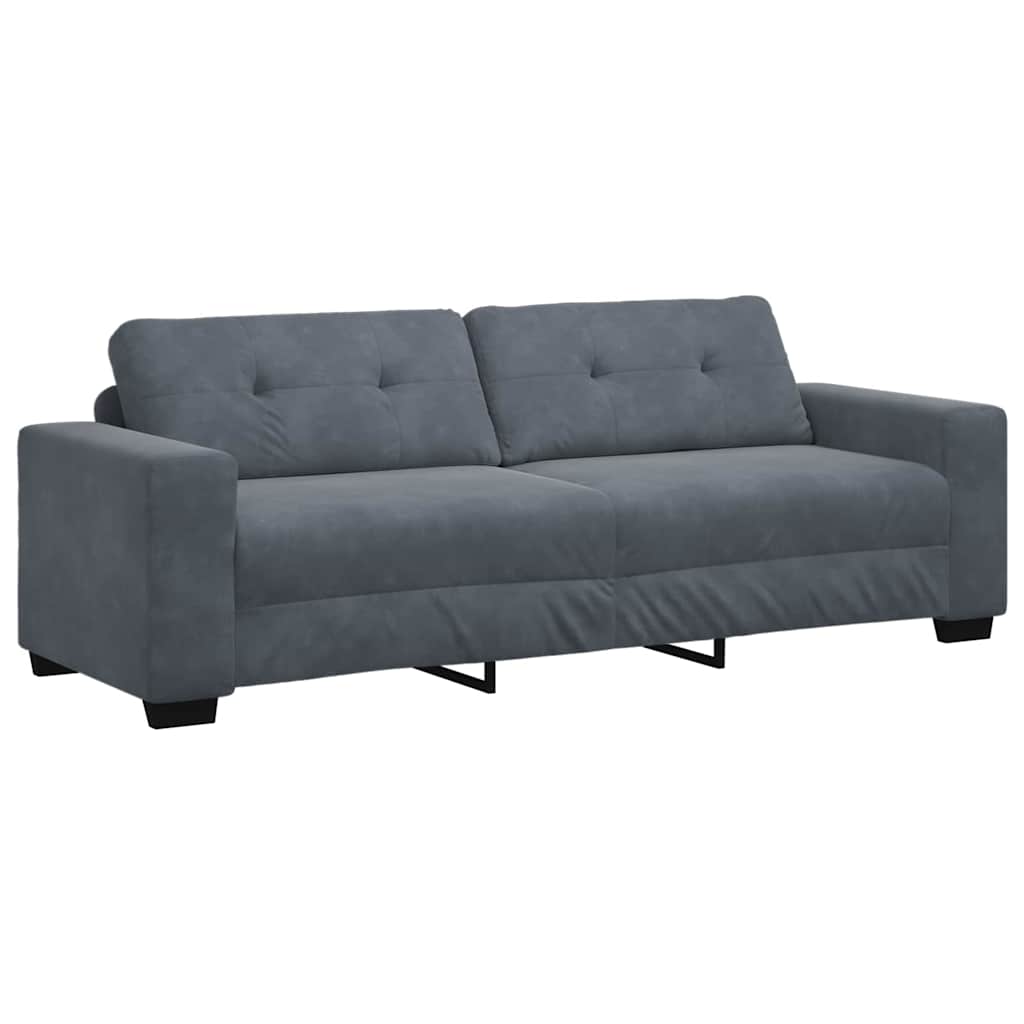Sofa Sæt 3 pcs Grå Fløjl