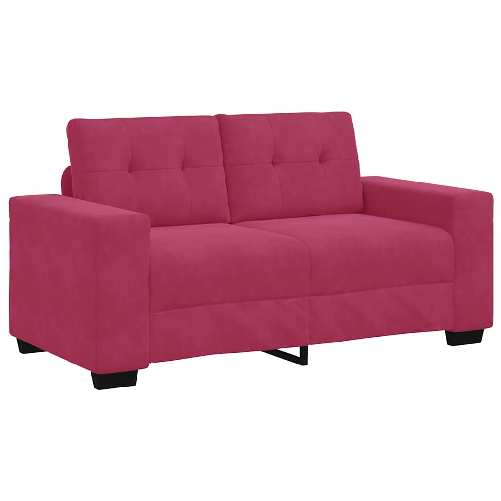 Sofa 3 pcs Vindrød Linned-blandet stof
