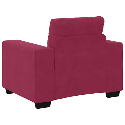 Sofa Sæt 3 pcs Vindrød 221 x 80 x 80 cm Fløjl