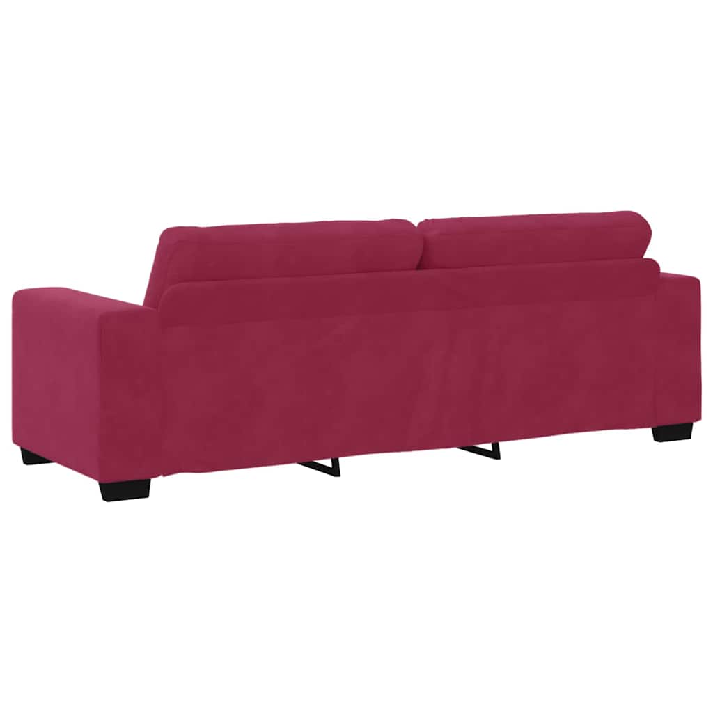 Sofa 3 pcs Vindrød Linned-blandet stof