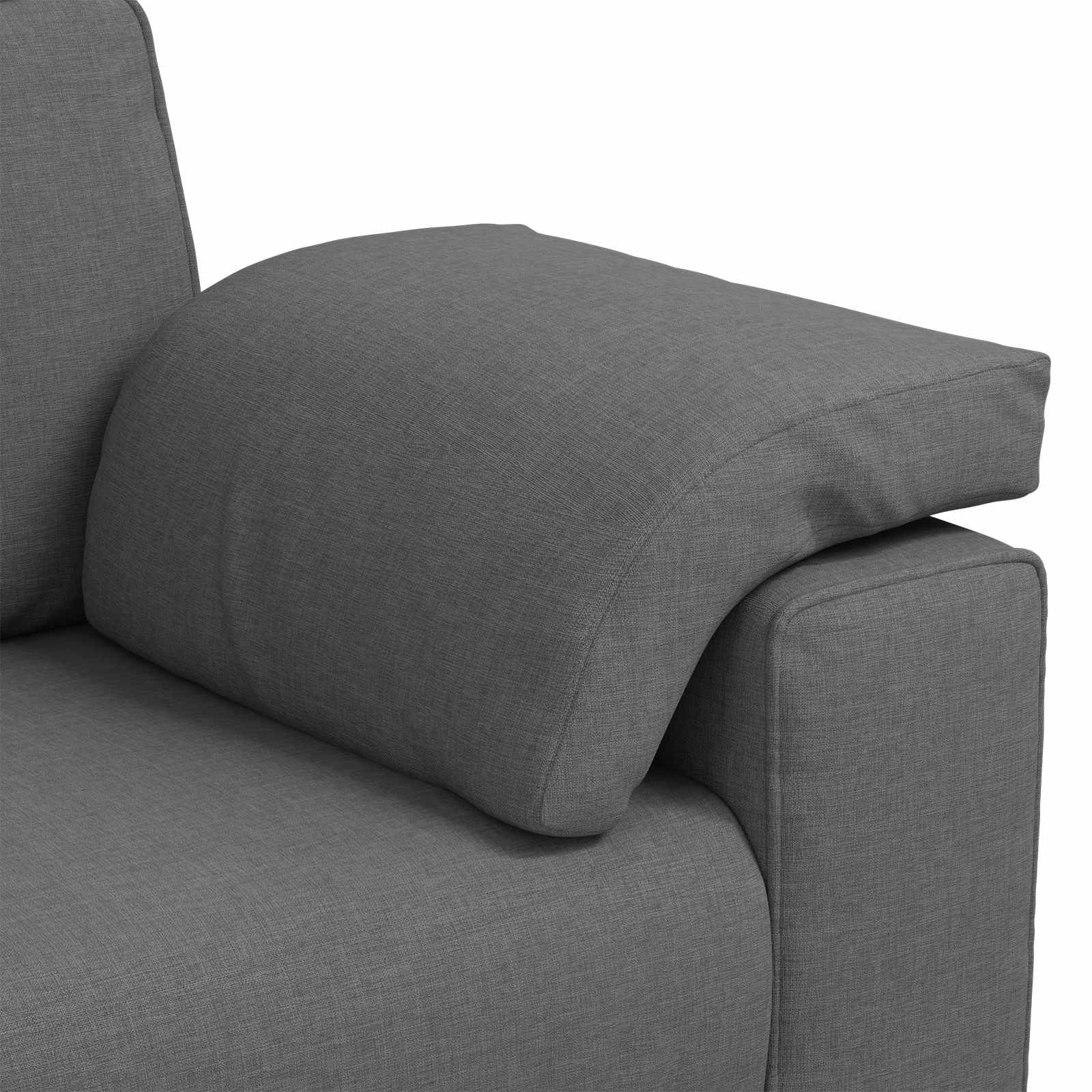Sofa 3 pcs Mørkegrå Linned-blandet stof