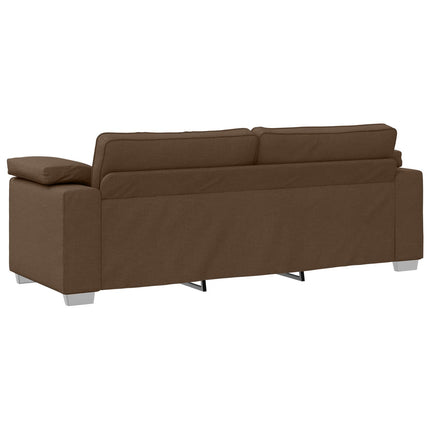 Sofa 3 pcs Brun 219 x 80 x 82 cm Linned-blandet stof