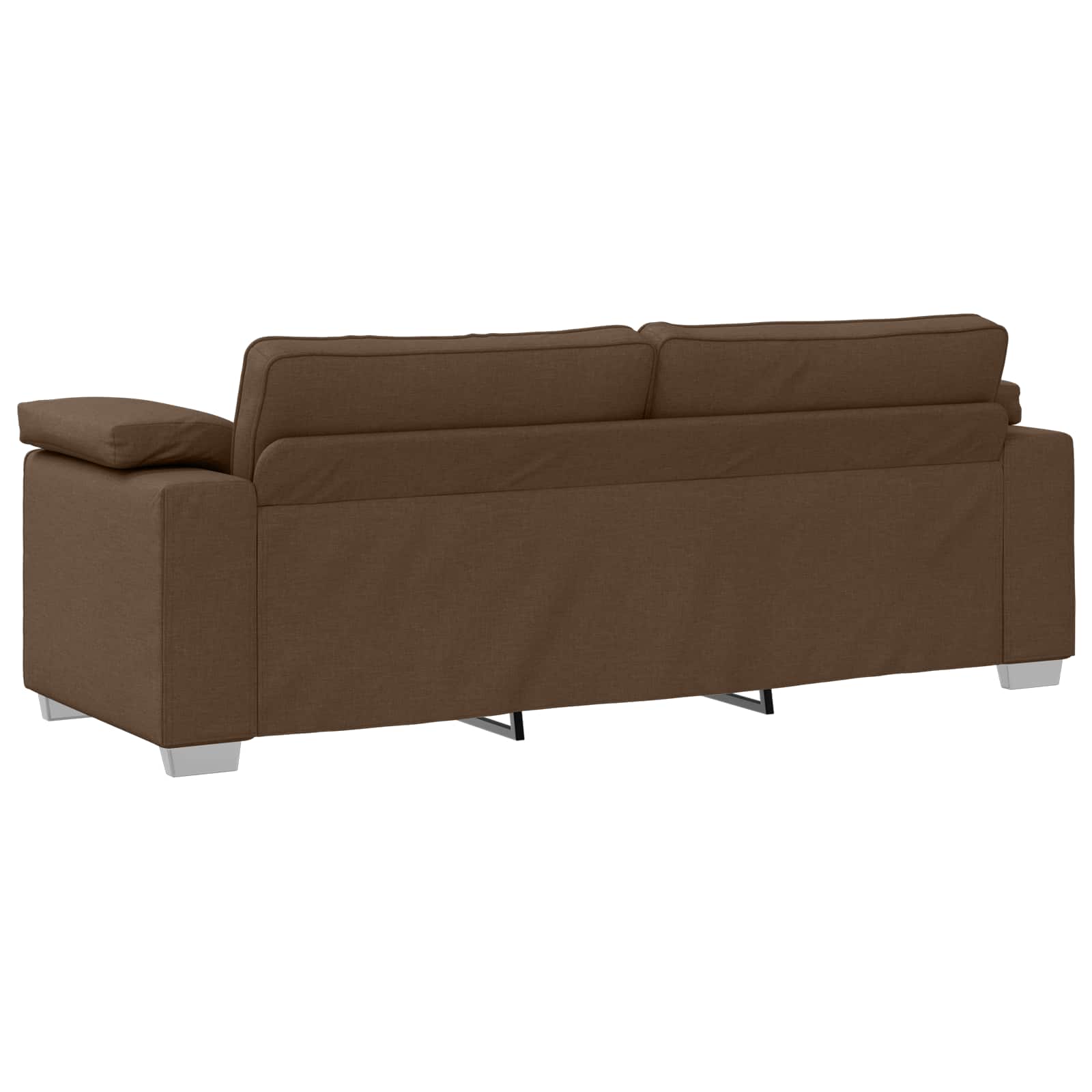 Sofa 3 pcs Brun Linned-blandet stof