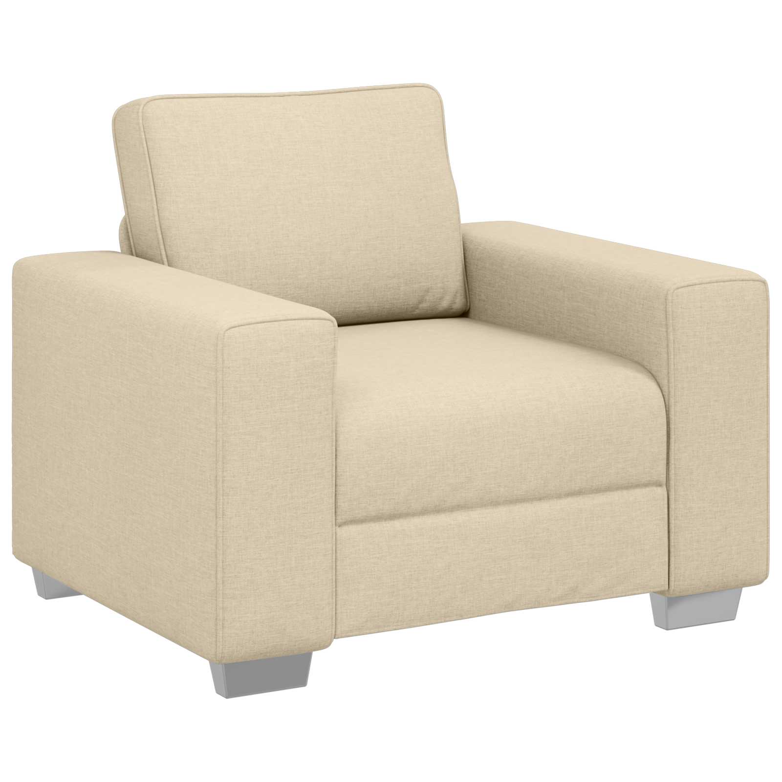 Sofa 3 pcs Creme Linned-blandet stof