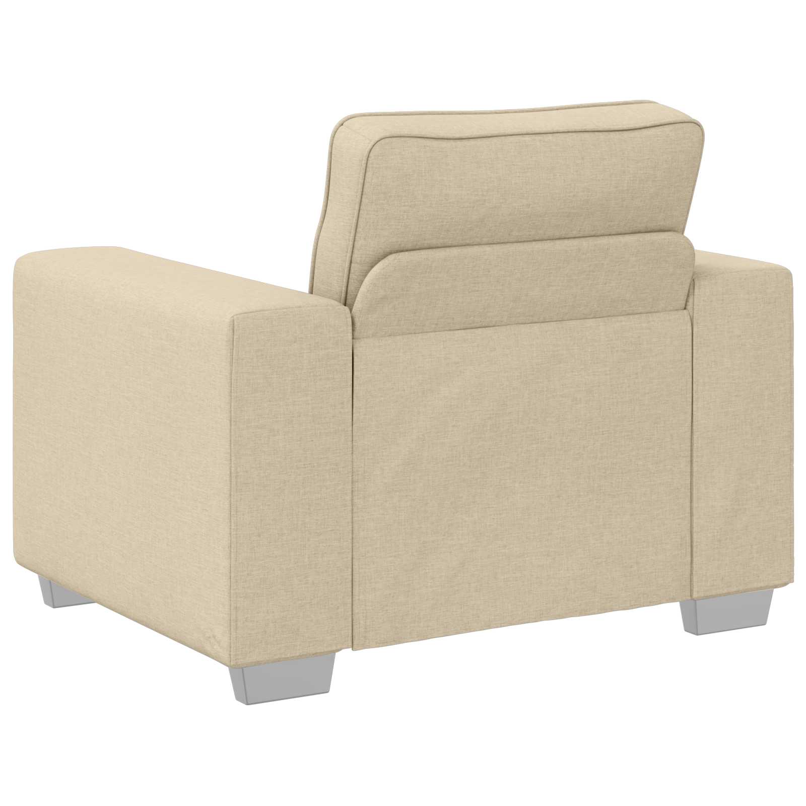 Sofa 3 pcs Creme Linned-blandet stof