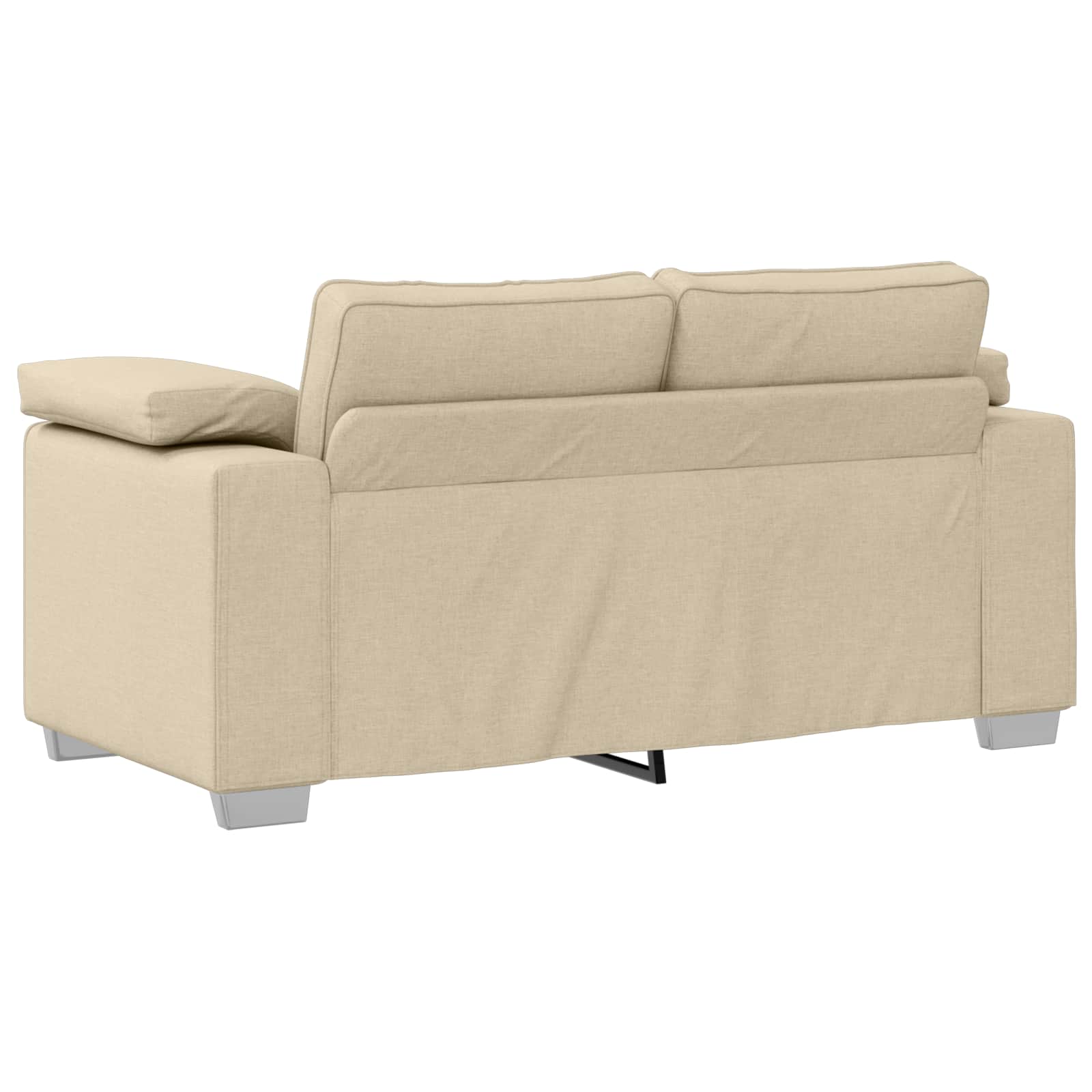 Sofa 3 pcs Creme Linned-blandet stof