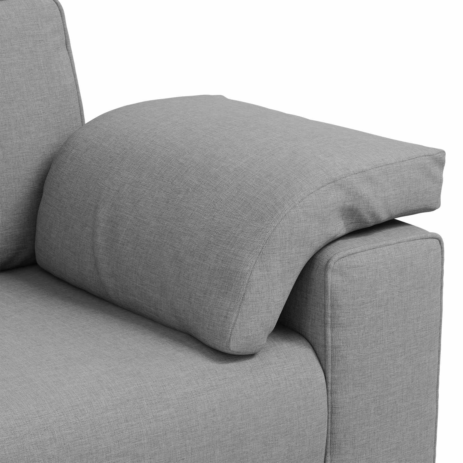 Sofa 3 pcs Skygrå Linned-blandet stof