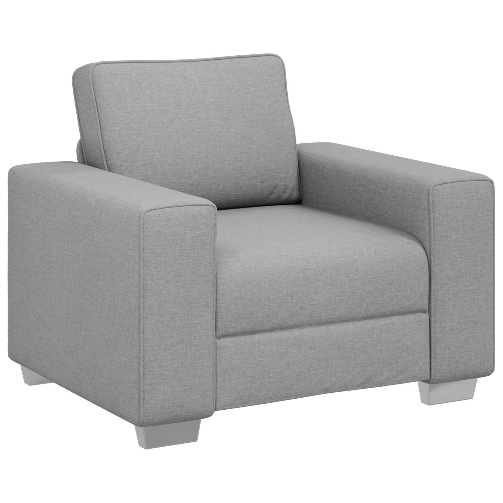 Sofa 3 pcs Skygrå Linned-blandet stof