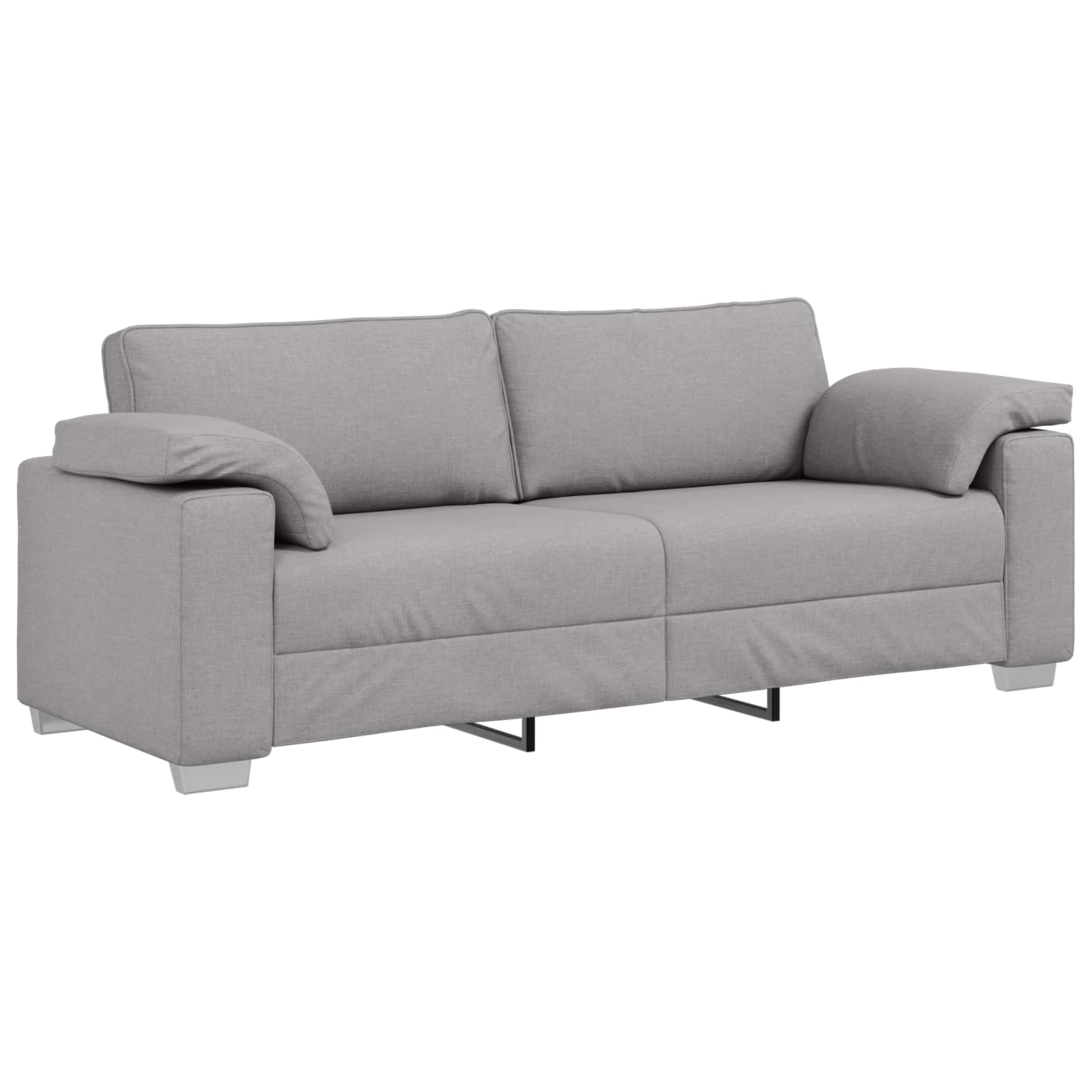 Sofa 3 pcs Skygrå Linned-blandet stof