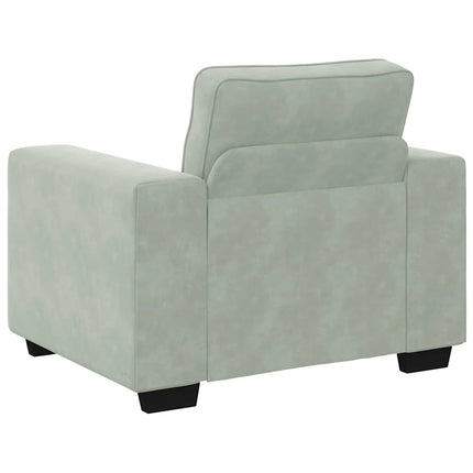 sofasæt 3 dele med hynder velour lysegrå