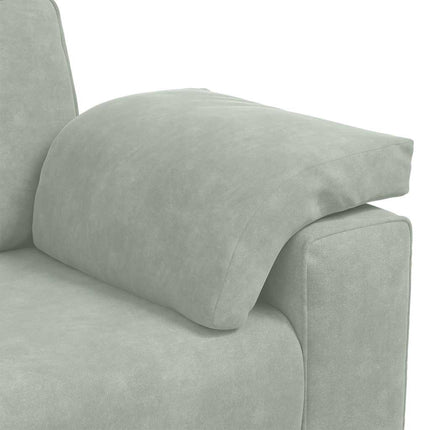 sofasæt 3 dele med hynder velour lysegrå