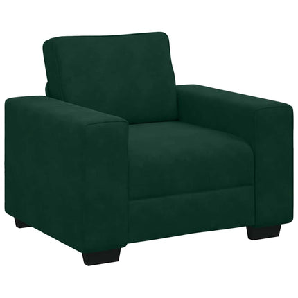 sofasæt 3 dele med hynder velour mørkegrøn