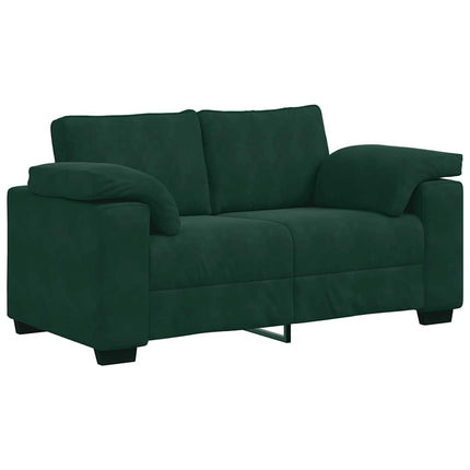 sofasæt 3 dele med hynder velour mørkegrøn