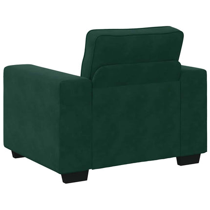 sofasæt 3 dele med hynder velour mørkegrøn