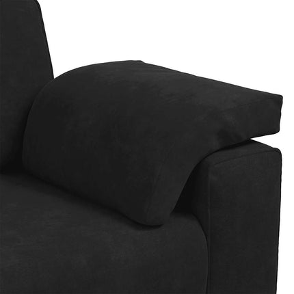 sofasæt 3 dele med hynder velour sort