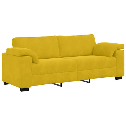 sofasæt 3 dele med hynder velour gul