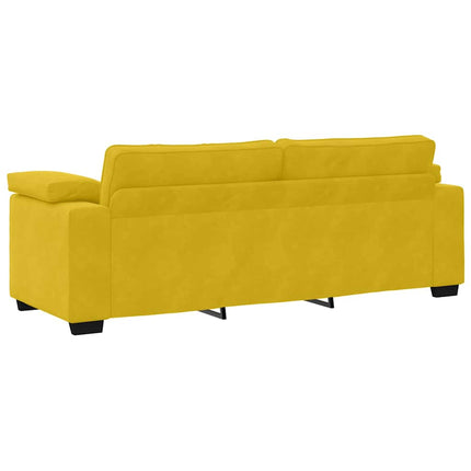 sofasæt 3 dele med hynder velour gul