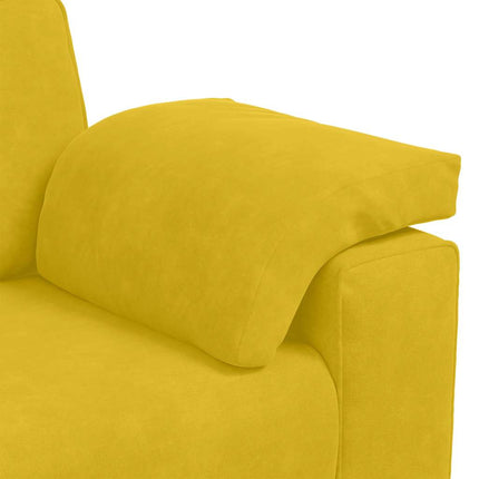 sofasæt 3 dele med hynder velour gul