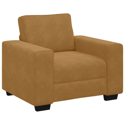 sofasæt 3 dele med hynder velour brun