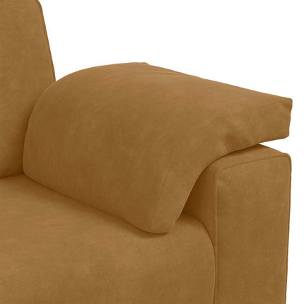 sofasæt 3 dele med hynder velour brun