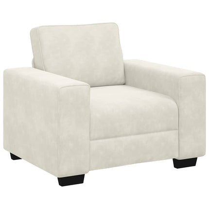 sofasæt 3 dele med hynder velour cremefarvet