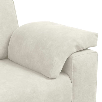 sofasæt 3 dele med hynder velour cremefarvet