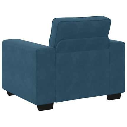 sofasæt 3 dele med hynder velour blå
