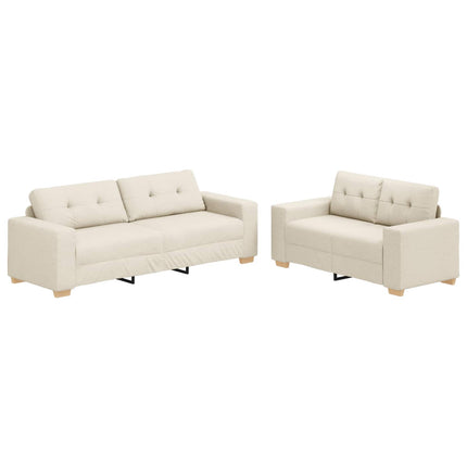 Sofa 2 stk. Beige Linned-blandet stof