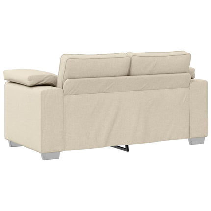Sofa 2 pcs Beige 219 x 80 x 82 cm Linned-blandet stof