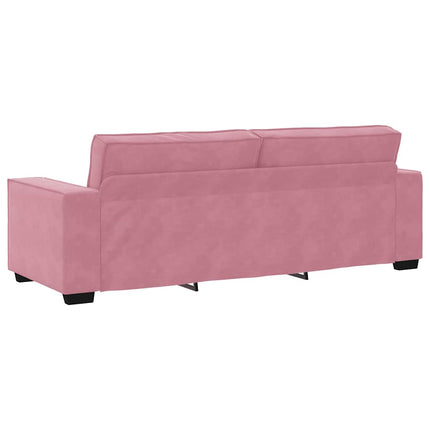 sofasæt 2 dele med hynder velour lyserød