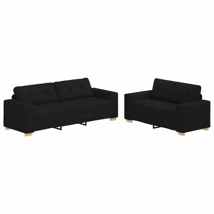 2-delt sofasæt med hynder sort stof