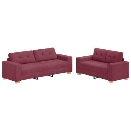 Sofa 2 stk. Vinrød Linned-blandet stof