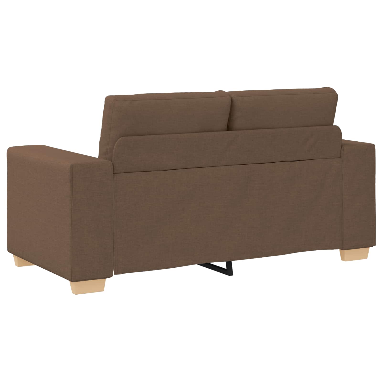 Sofa 2 pcs Brun Linned-blandet stof