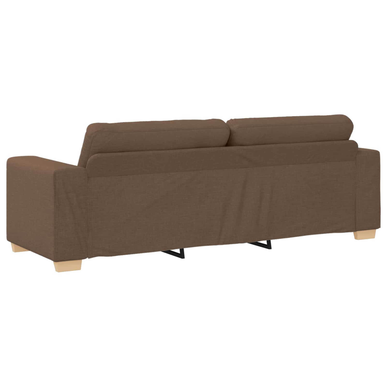 Sofa 2 pcs Brun Linned-blandet stof
