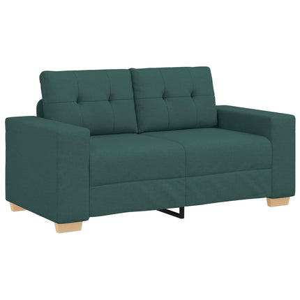 Sofa 2 stk. Mørkegrøn Linned-blandet stof