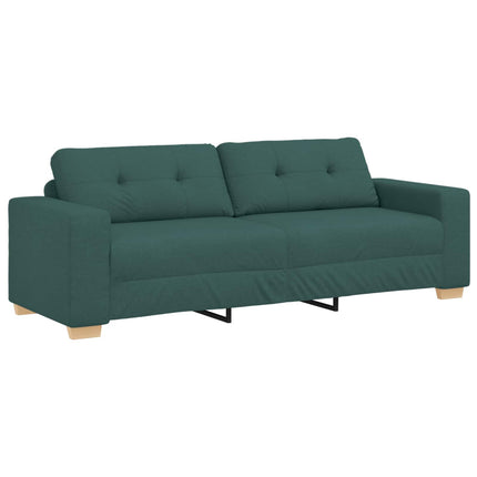 Sofa 2 stk. Mørkegrøn Linned-blandet stof