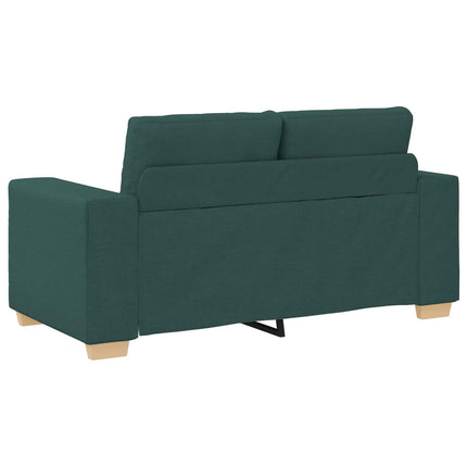 Sofa 2 stk. Mørkegrøn Linned-blandet stof