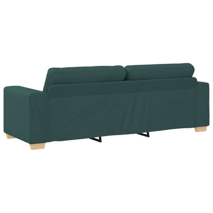 Sofa 2 stk. Mørkegrøn Linned-blandet stof