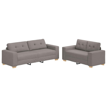Sofa 2 stk. Gråbrun Linned-blandet stof