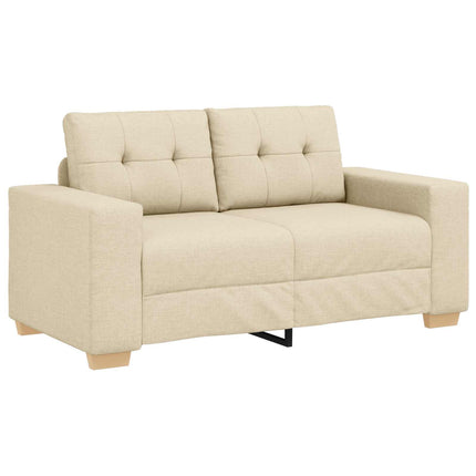 Sofa 2 stk. Creme Linned-blandet stof