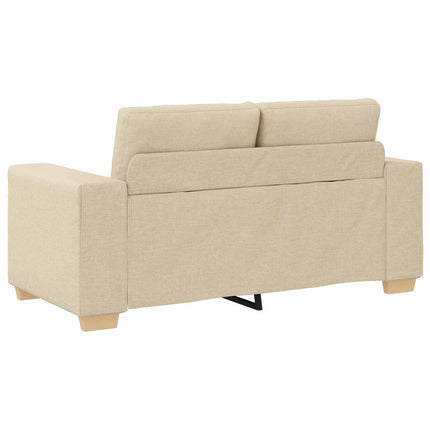 Sofa 2 stk. Creme Linned-blandet stof