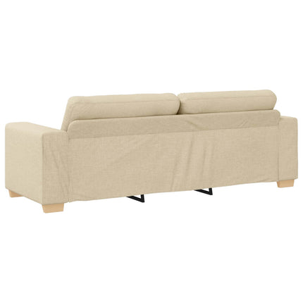 Sofa 2 stk. Creme Linned-blandet stof