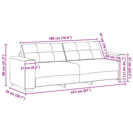Sofa 2 stk. Creme Linned-blandet stof