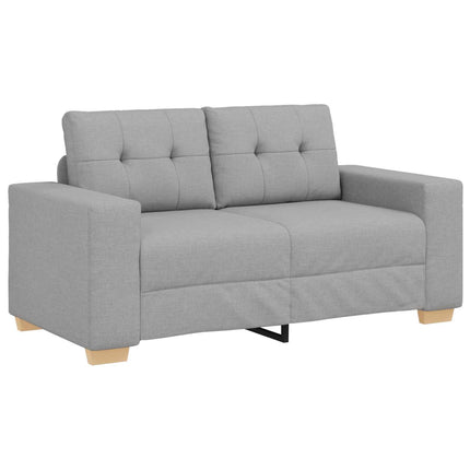 Sofa 2 stk. Skygrå Linned-blandet stof