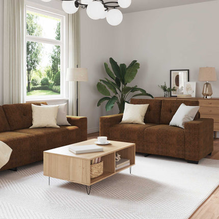Sofa 2 stk. Brun Stof