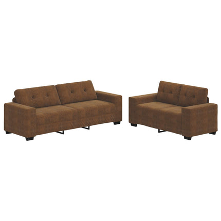 Sofa 2 stk. Brun Stof