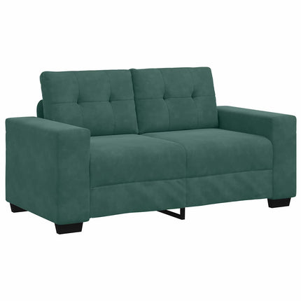 Sofa 2 stk. Mørkegrøn Fløjl