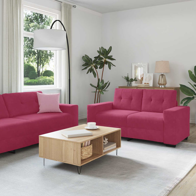 Sofa 2 stk. Vinrød Fløjl