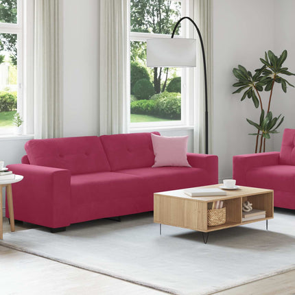Sofa 2 stk. Vinrød Fløjl