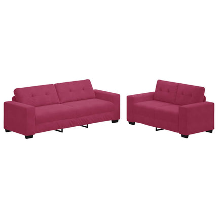 Sofa 2 stk. Vinrød Fløjl